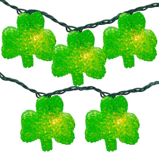 10ct. Irish Shamrock St Patrick's Day String Lights